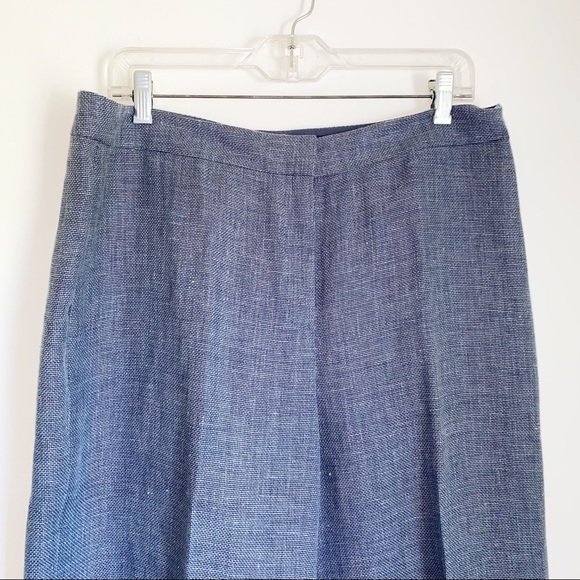 2Pc Lafayette 148 Conall Jacket and Dalton Wide Leg Pants Linen Blend Bluestone - Picture 14 of 16